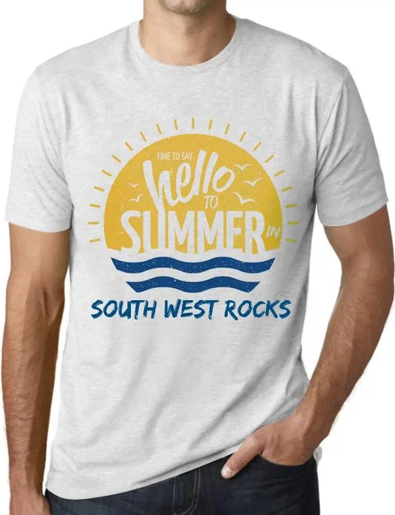 Herren Grafik T-Shirt Zeit den Sommer im Südwesten zu begrüßen – Time To Say Hello To Summer In South West Rocks – Öko-Verantwortlich Vinta...