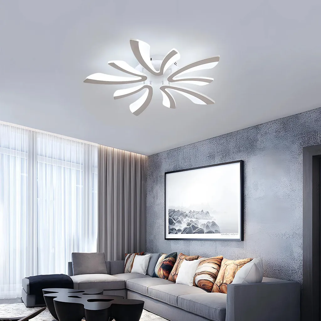 Plafonnier LED 48W Argent avec Intensité Réglable et Télécommande - 5