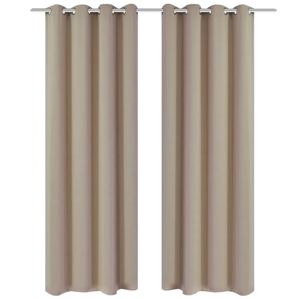 Dormez mieux avec ces Rideaux Occultants Crème 135x175 cm à Oeillets 2 Pcs