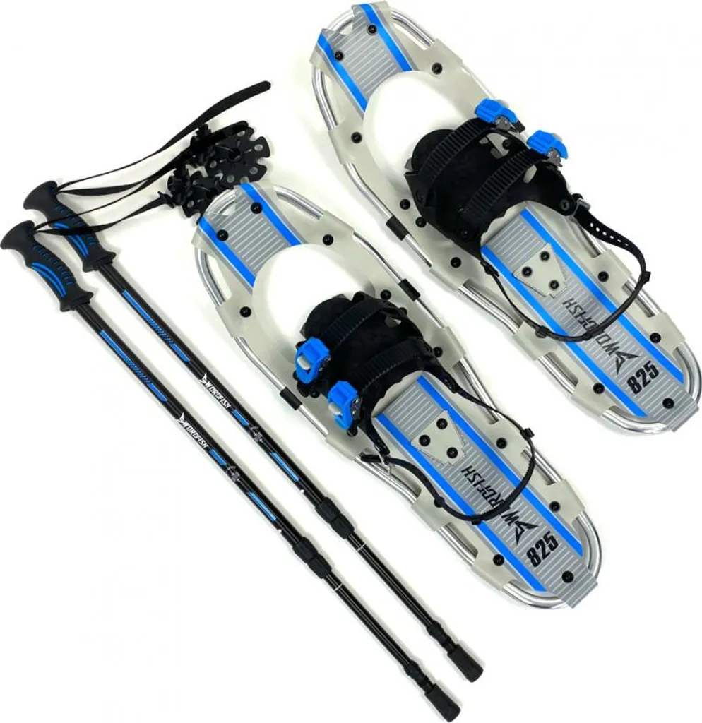 Raquettes à neige Everest en aluminium avec crampons et bâtons réglables