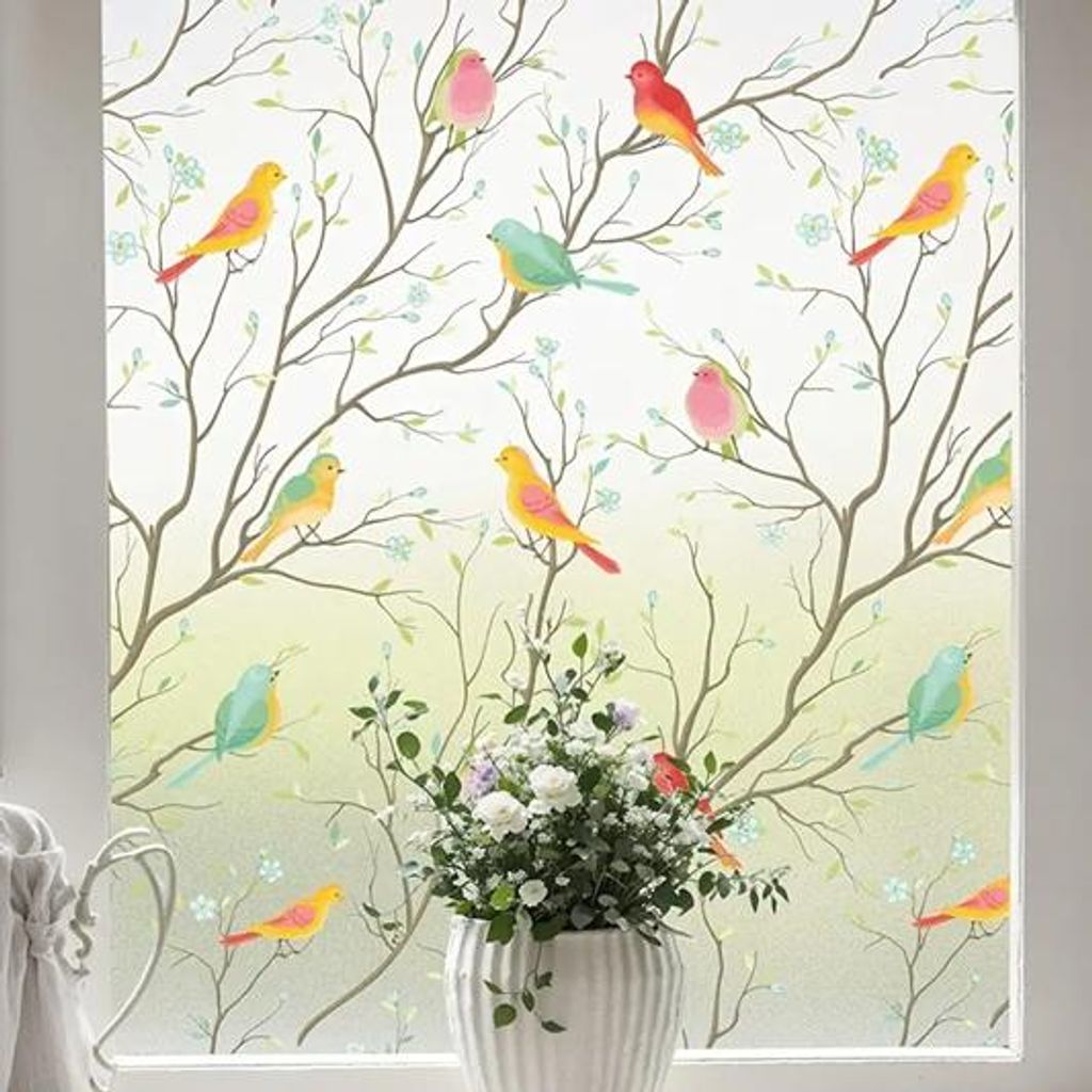 GKA wunderschöne Fensterfolie Sichtschutz Vögel 200 cm x 45 Produktbild 