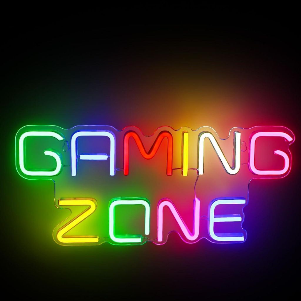 Neon LED Gaming Room Bord, Gaming Zone, Neon Gamer Sign, Productafbeelding 