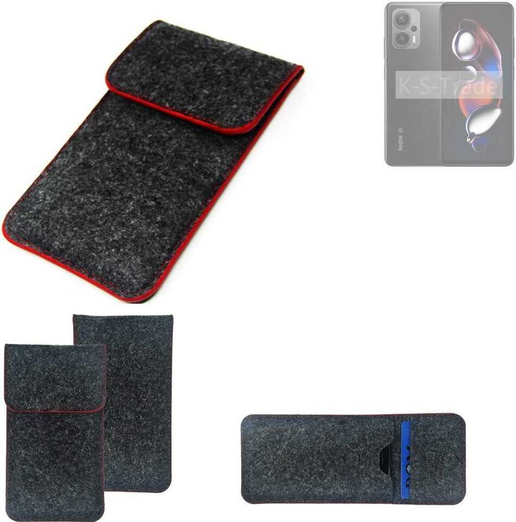 K-S-Trade Handy Schutz Hülle kompatibel mit Xiaomi Redmi Note 12T Pro Schutzhülle Handyhülle Filztasche Pouch Tasche Case Sleeve Filzhülle