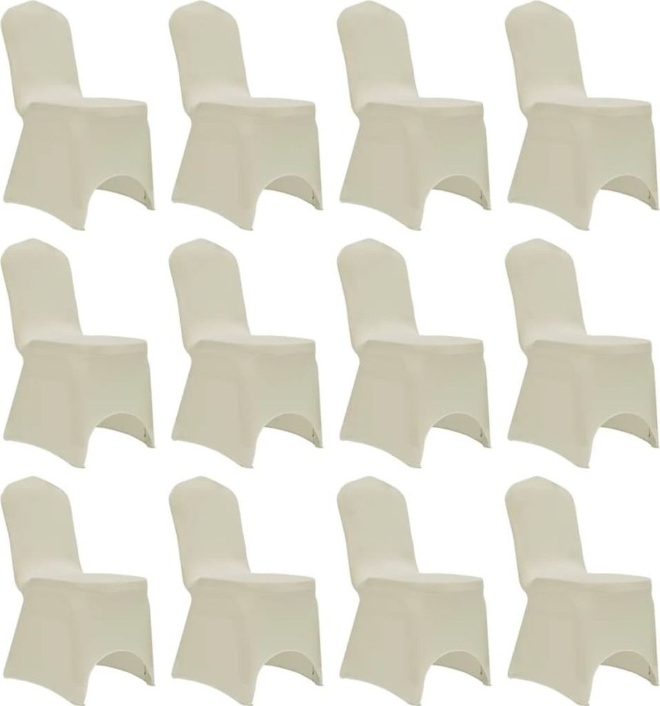 Stretch-Stuhlhussen 12 Stk. Creme