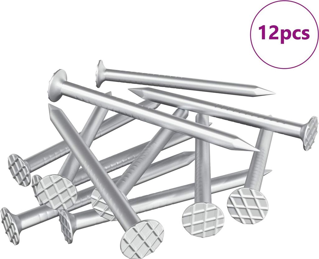 vidaXL Nägel für Holz 12 pcs Silber Ø 3 x 15 mm Metall