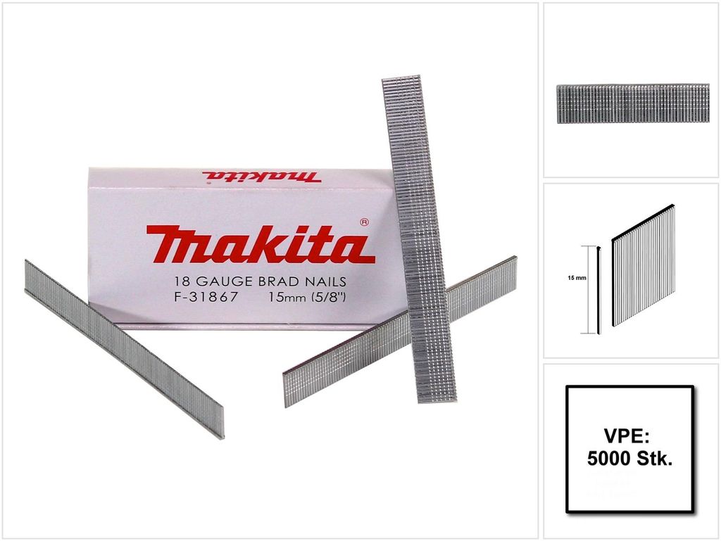 Makita Stauchkopfnagel 1,2x15mm F-31867  5000 pcs. Produktbild 