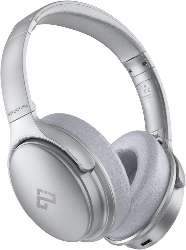 Kabellose Bluetooth Over-Ear-Headset mit ANC, 40h Wiedergabezeit, Deep Bass, Memory Foam, Transparenzmodus & Schnellladefunktion – ideal für Alltag