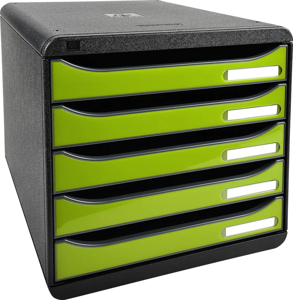 Cassettiera Design Exacompta Big Box Plus 5 Cassetti Verde Anice Lucido