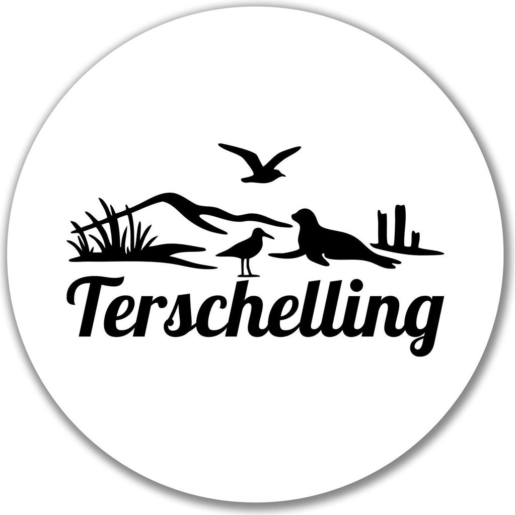Huuraa Aufkleber Terschelling Niederlande 10cm rund Sticker Geschenkidee