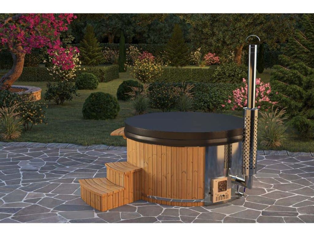 Finntherm Holz Badefass Stockholm aus Thermoholz, Hot Tub Ø Produktbild