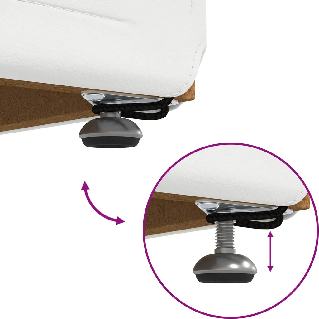 SYFAX™ Pouf Bianco e Legno Ingegnerizzato - 6
