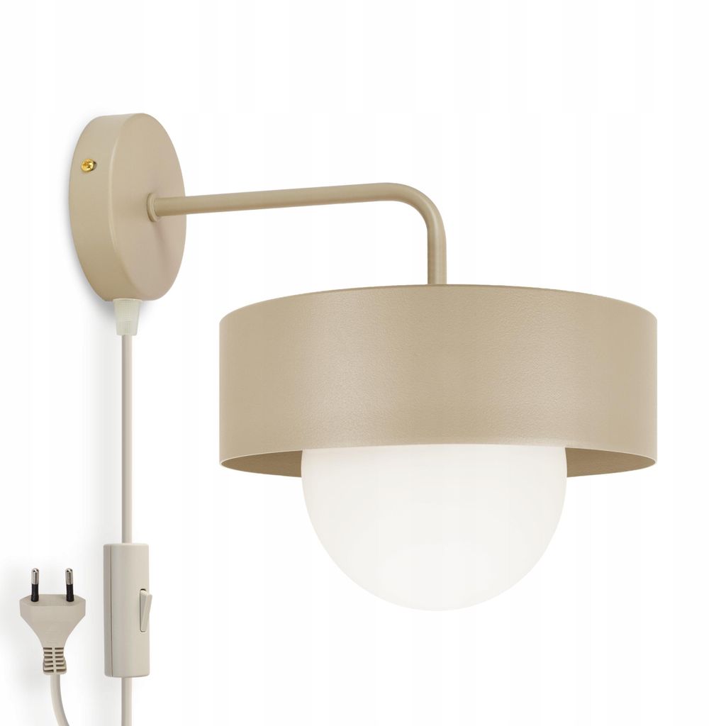 LUXOLAR - LED Wandlampe mit Schalter&Stecker Beige-Grau G9 15 W - Wandleuchte Innen für Wohnzimmer, Küchen - Wandbeleuchtung, Klassisches Design