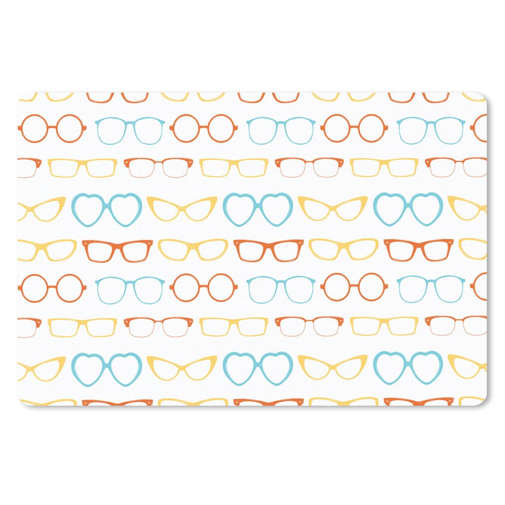 MuchoWow Schreibtischunterlage Brillen - Farben - Muster 60x40 cm - XXL Mauspad - Großes Mauspad
