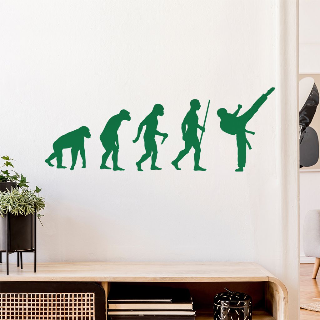 Karate Kampfsport Evolution Wandtattoo Wandaufkleber Wall Sticker - Dekoration, Küche, Wohnzimmer, Schlafzimmer, Badezimmer