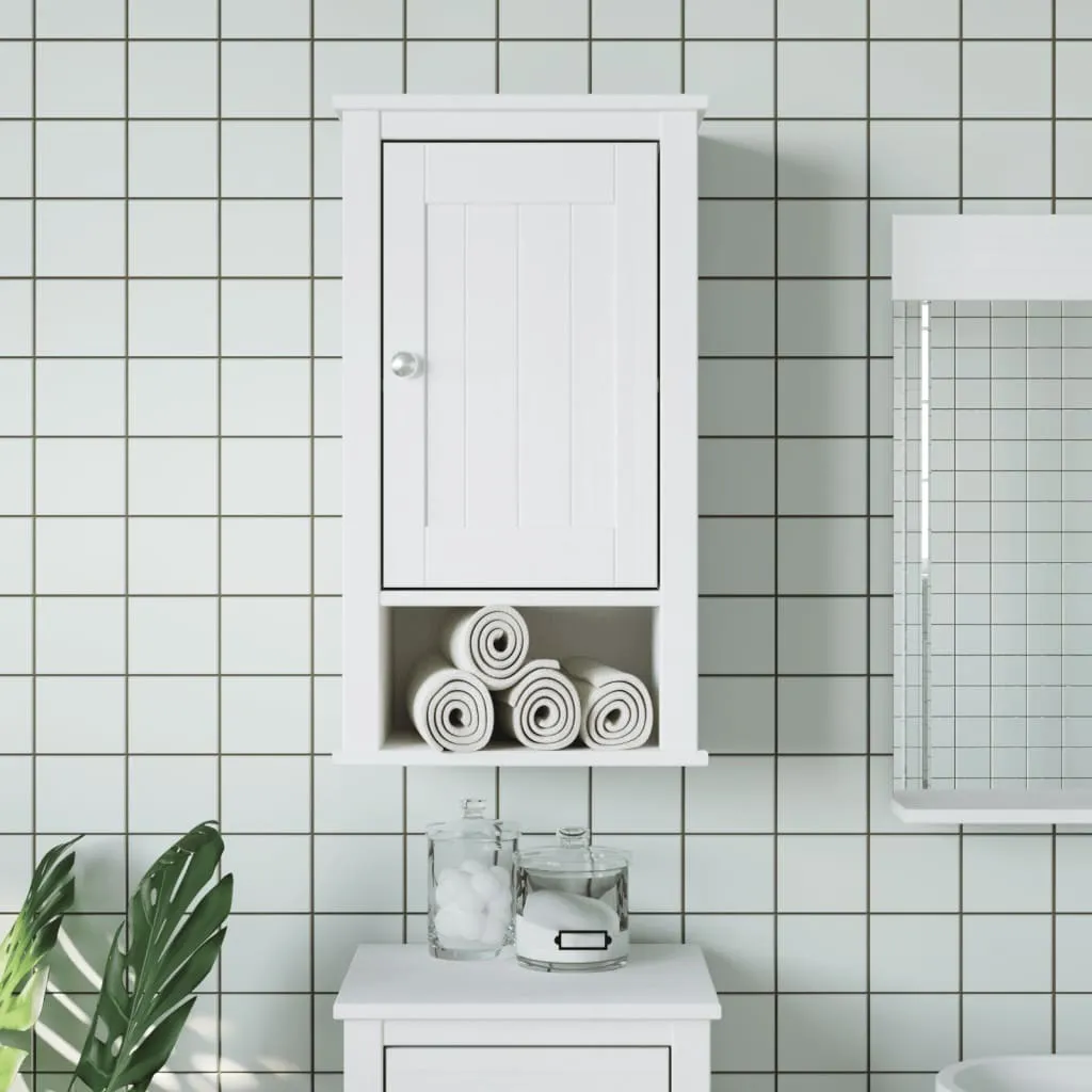 Pensile Bagno Bianco BERG in Legno Pino Massello 40cm | Stile e Relax - 2
