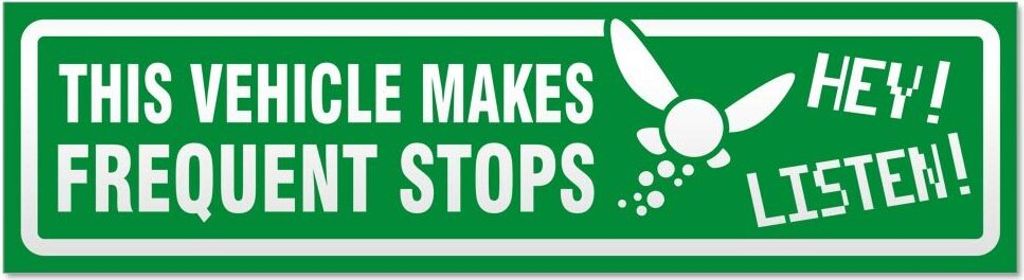 Frequent Stops Hey Listen invertiert Magnetschild Schild magnetisch - 30cm Grün - Magnetfolie für Auto PKW Kfz