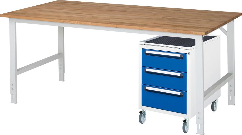Rau Arbeitstisch Tom höhenverstellbar KM09, B2000xT1000xH760-1080mm, B-Platte-25mm