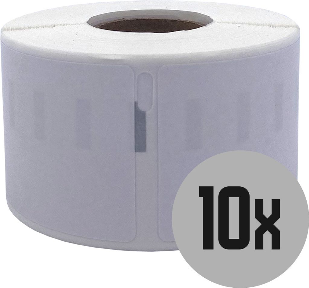 DULA Labels - Kompatibel mit Dymo 99012 / S0722400 - Abnehmbar - Weiß - Adressetiketten - 10 Rollen - 36 x 89 mm - 260 Etiketten pro Rolle