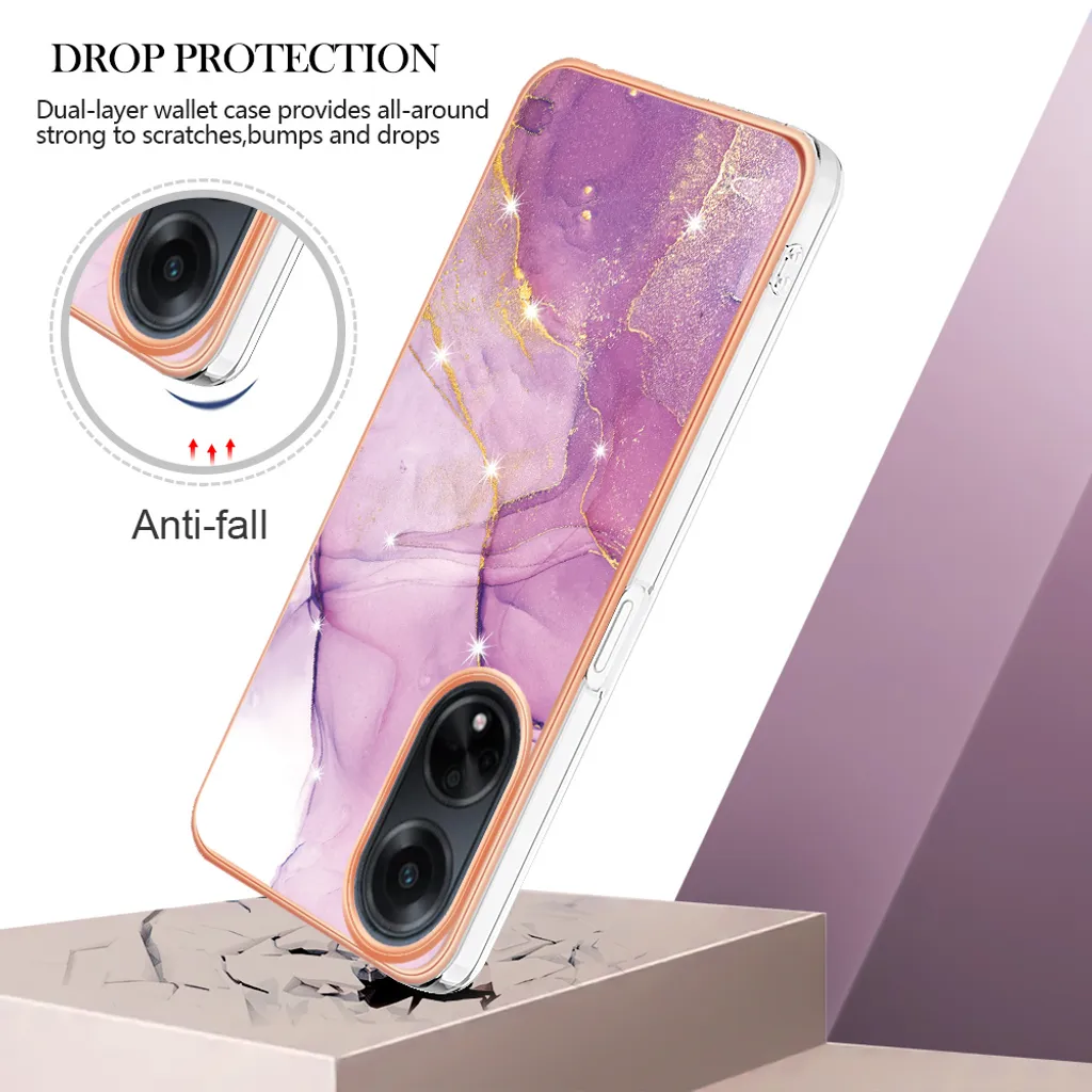 PEIYE Cover per Oppo A98 5G, in Silicone TPU Trasparente, Custodia Antiurto, Case Anticaduta, con Maniglie Laterali Antiscivolo e Tappi Antipolvere, Trasparenti