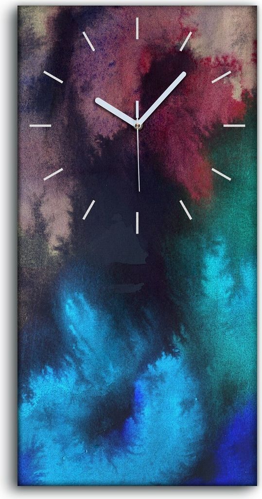 Küche Wohnzimmer Wand Leinwand Uhr 30x60 Malerei abstrakte farbenfrohe moderne - weiße Hände
