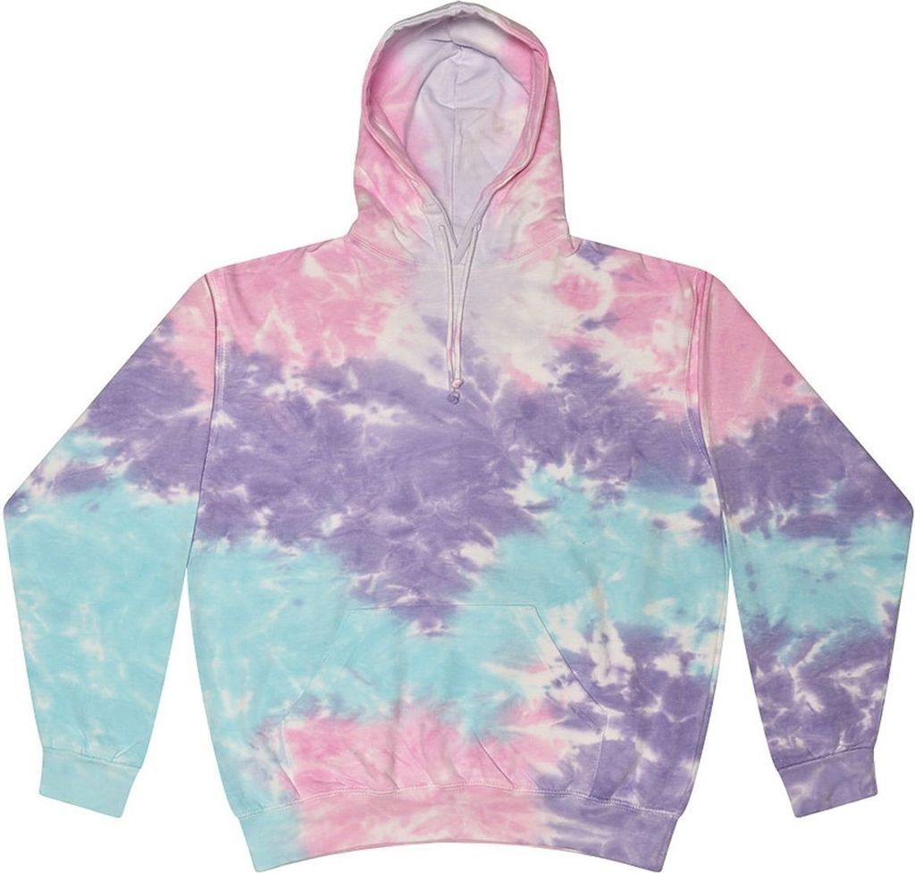 Colortone Uni Rainbow Hoodie / Kapuzenpullover, Batik-Optik RW4121 (Medium) (Violett/Blau/Pink)