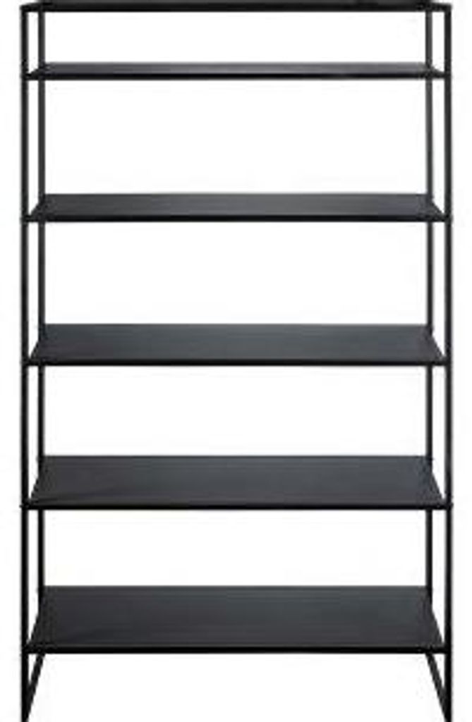 INNA-Glas Regal Quiana aus Metall, 5 Böden, schwarz, 120x40x200cm - Industrial Rack