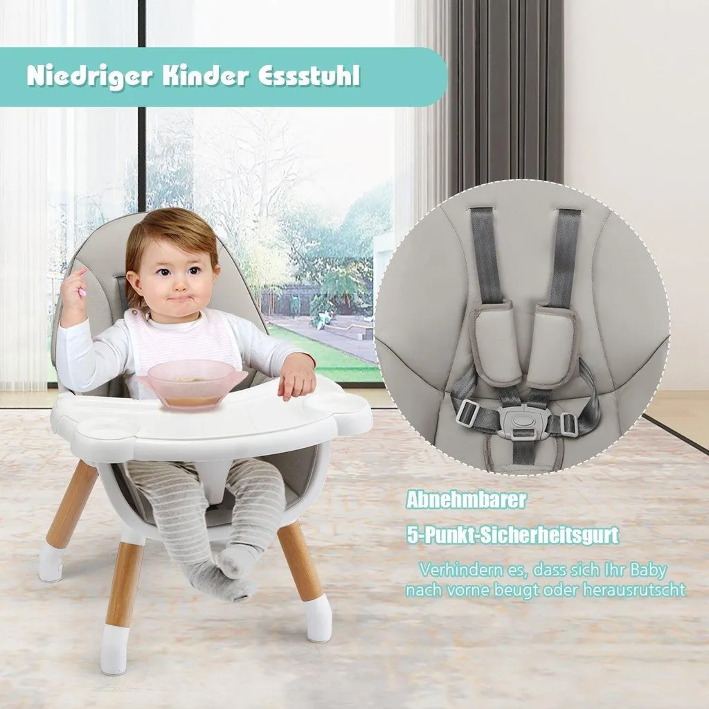Chaise haute sécurisée 4 en 1 pour bébé : finis les repas difficiles