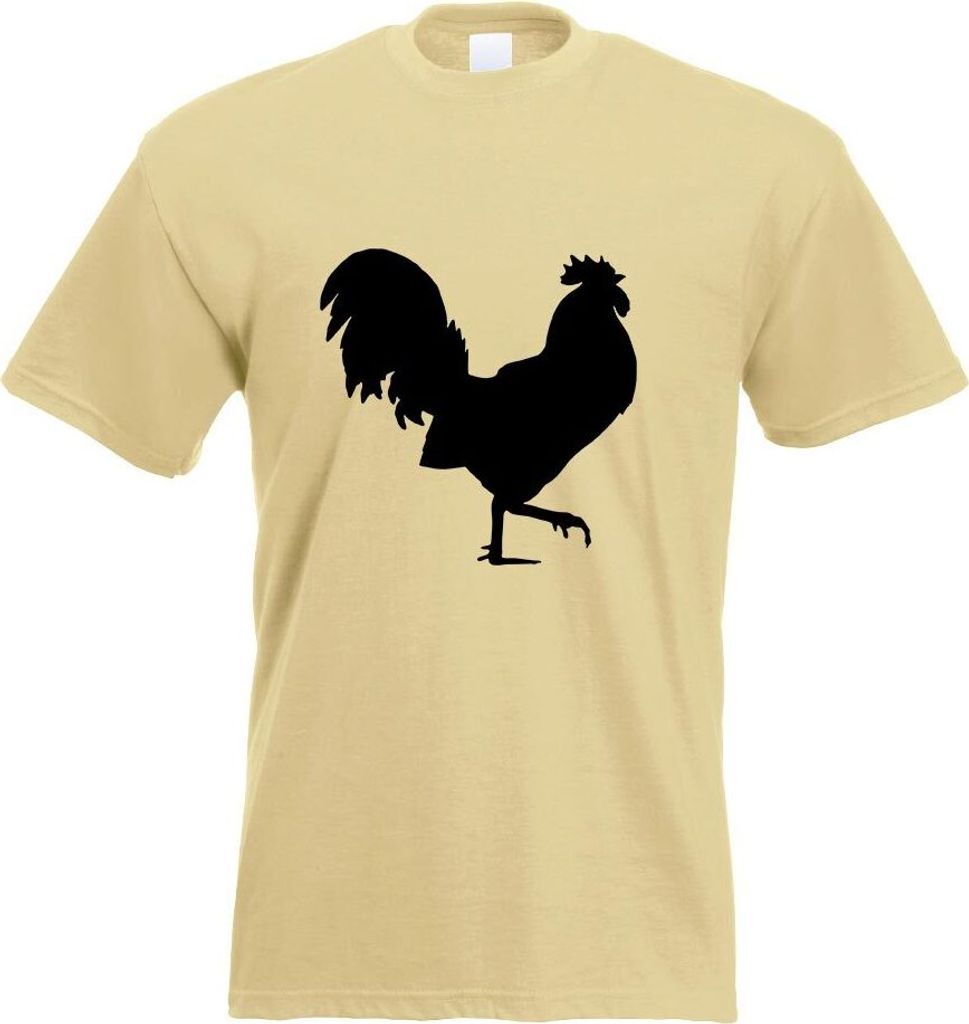 Kiwistar - T-Shirt - Khaki - Hahn - Gockel - Huhn Motiv Bedruckt Funshirt Design Print - mit Motiv Bedruckt - Funshirt Design - Sport - Freizeit - ...