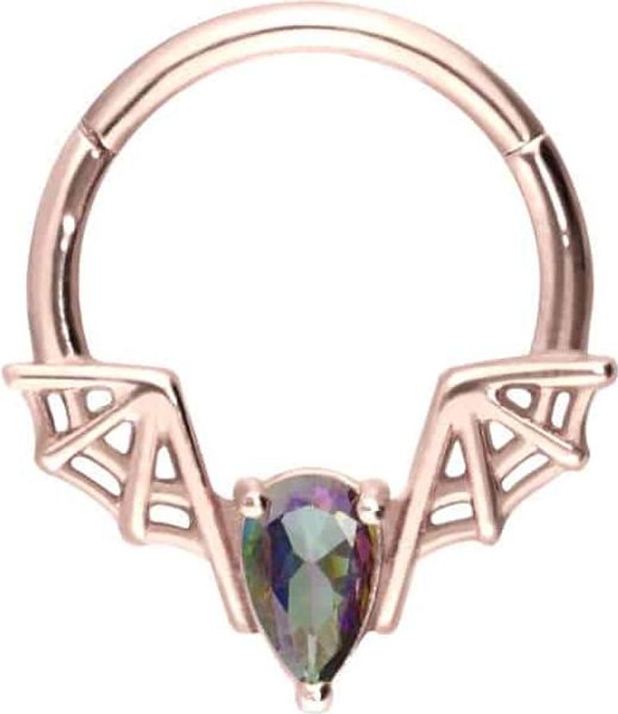 Ohrpiercing, Nasenpiercing, Septum Piercing Chirurgenstahl Segmentring Clicker FLEDERMAUS
