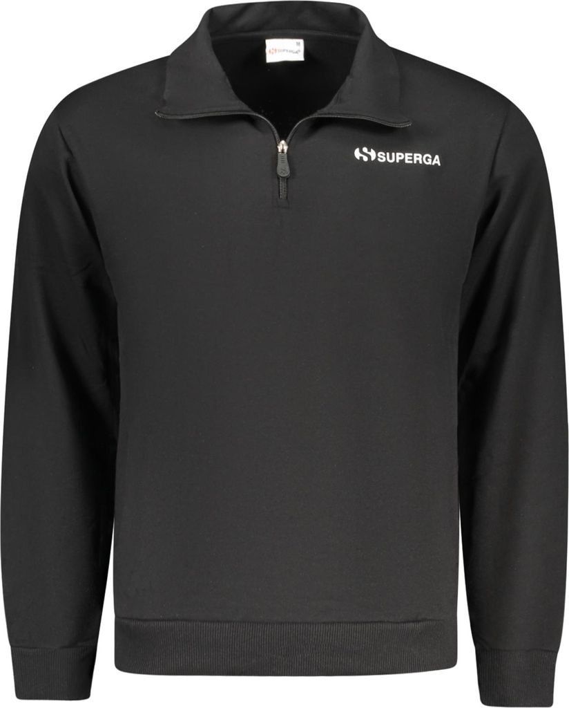 Bequemes Herren-Sweatshirt in Schwarz mit Taschen und Printdesign
