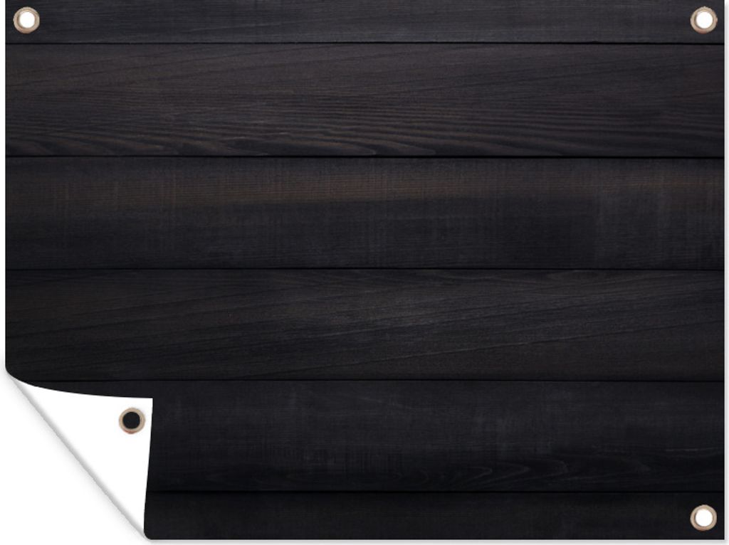 MuchoWow 120x90 cm Outdoor-Poster Gartendeko Sichtschutz Garten Poster für den Garten Schwarzer Hintergrund mit einer Plankenstruktur