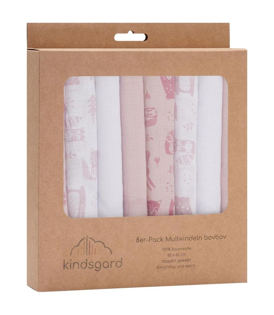 kindsgard Mullwindeln bovbov 8er-Pack rosa Produktbild 