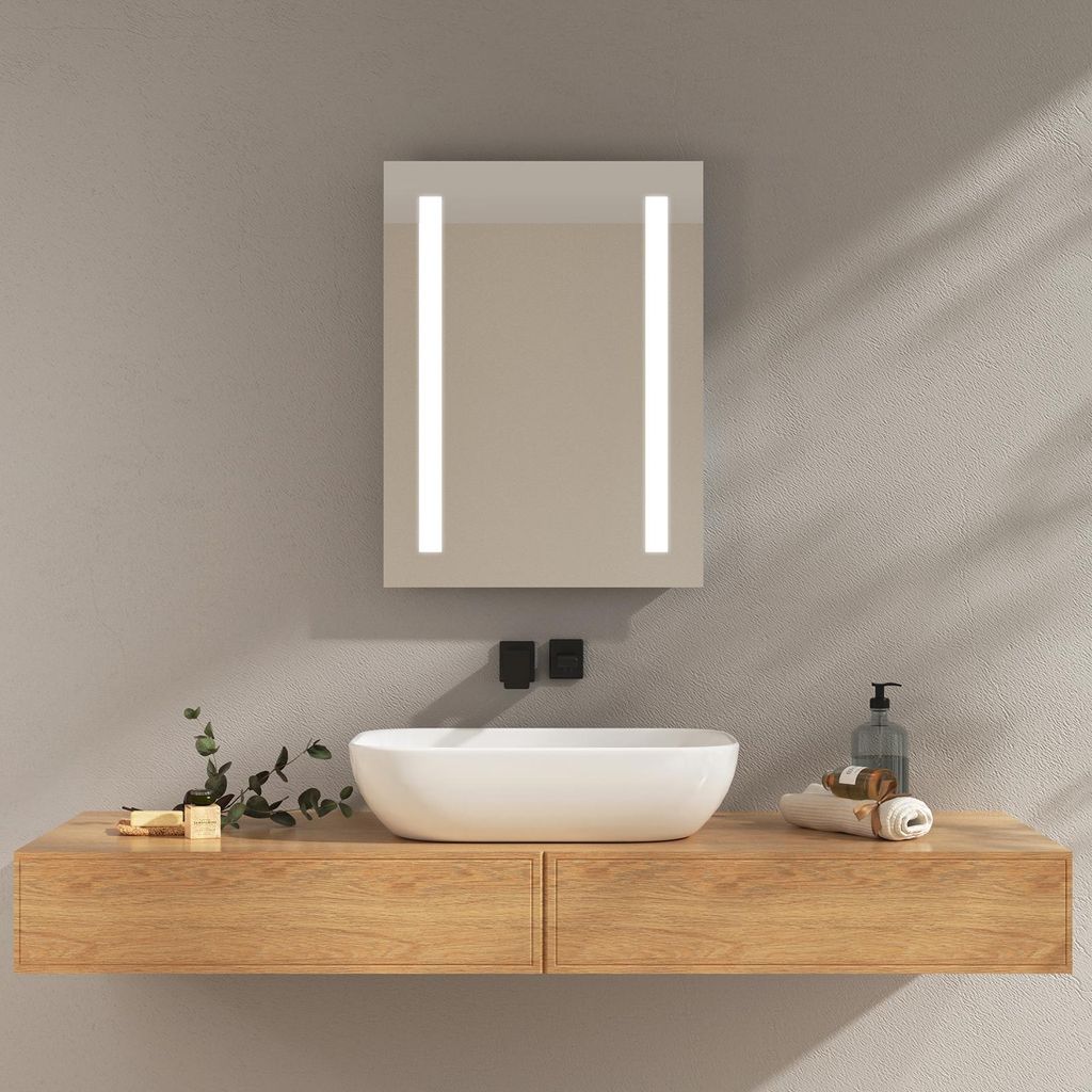 EMKE Badspiegel 45x60cm Badezimmerspiegel mit LED Produktbild 