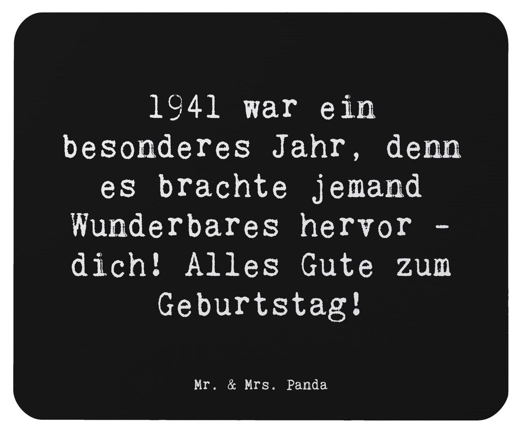 Mr. & Mrs. Panda Mauspad Spruch 1941 Geburtstag - Schwarz - Geschenk, herzlichen Geburtstagsgruß, Geburtsjahr, geboren, besonderes Jahr, Mouse Pad...