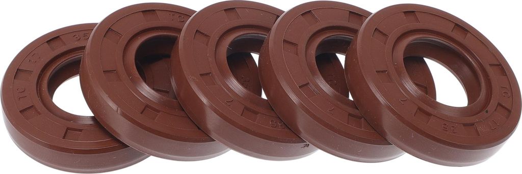 Universelle Öldichtung TC Doppellippe mit Stahlfeder Dichtungsring Rotierende Wellendichtung 17x35x7mm Hochdruck FKM Gummi Braun 5 Stück