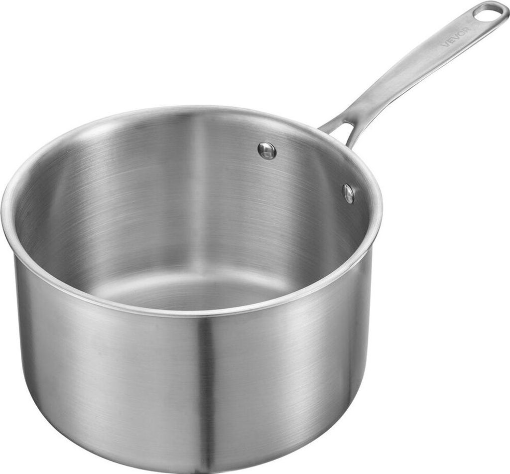 4 QT Saucepan, Stainless Steel Saucepan with Glass Lid, Multipurpose Nonstick Stainless Steel Small Cooking Sauce Pot with Ergonomic Handle, Friend...