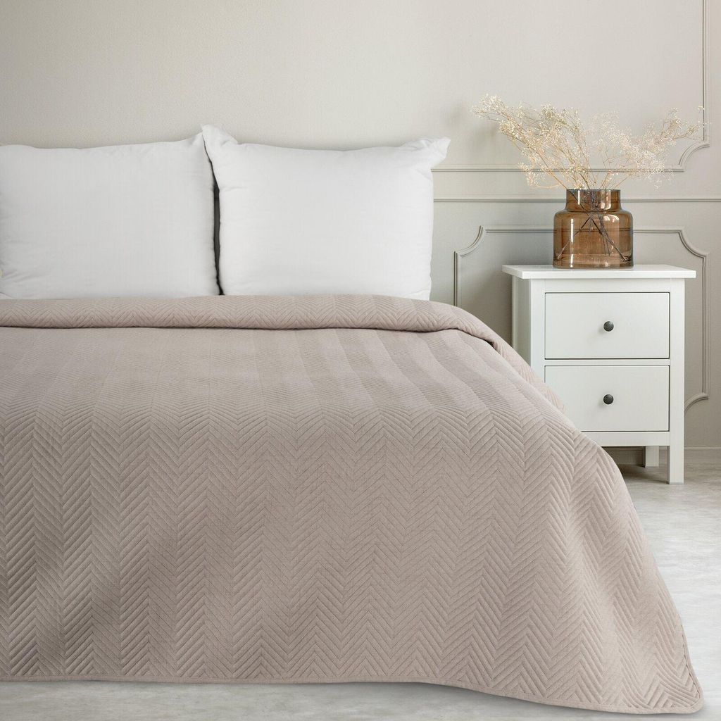 Tagesdecke Lein-Optik 3 beige 220x240 cm beige