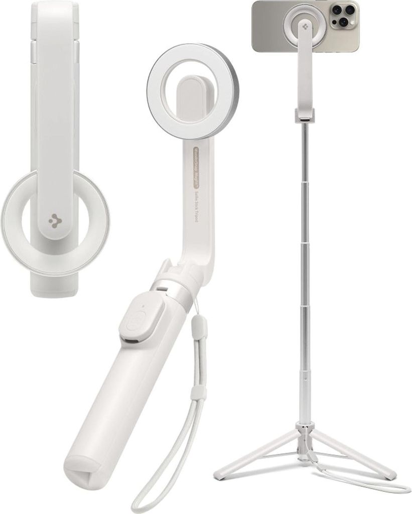 Spigen MagSafe Tripod Selfie Stick, Smartfon, Beżowy, Zdjęcie produktu 