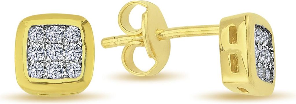 Diamanten Brillant Schliff Ohrstecker Gelbgold