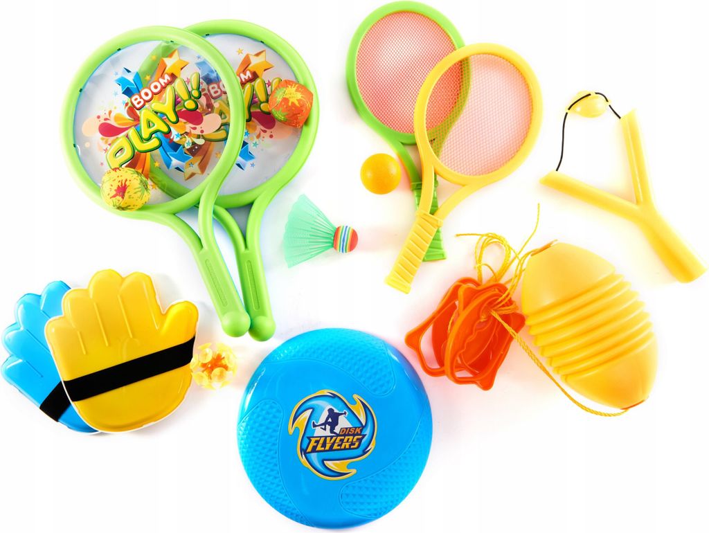 Gartenspielzeug Set 7-tlg Wurfspiel Catchball & Frisbee - Outdoor Spiele für Kinder