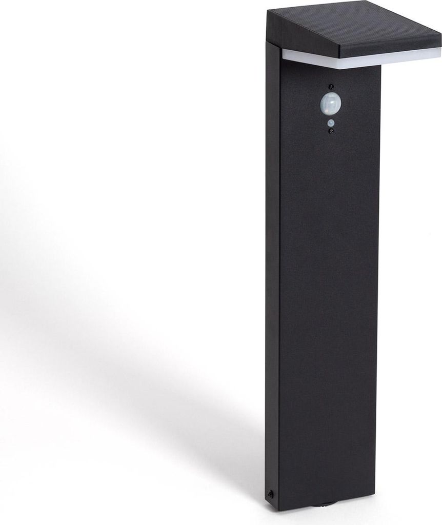 Wegeleuchte Außen Solar LED 5W 50cm Aluminium mit Bewegungssensor Edwan Schwarz