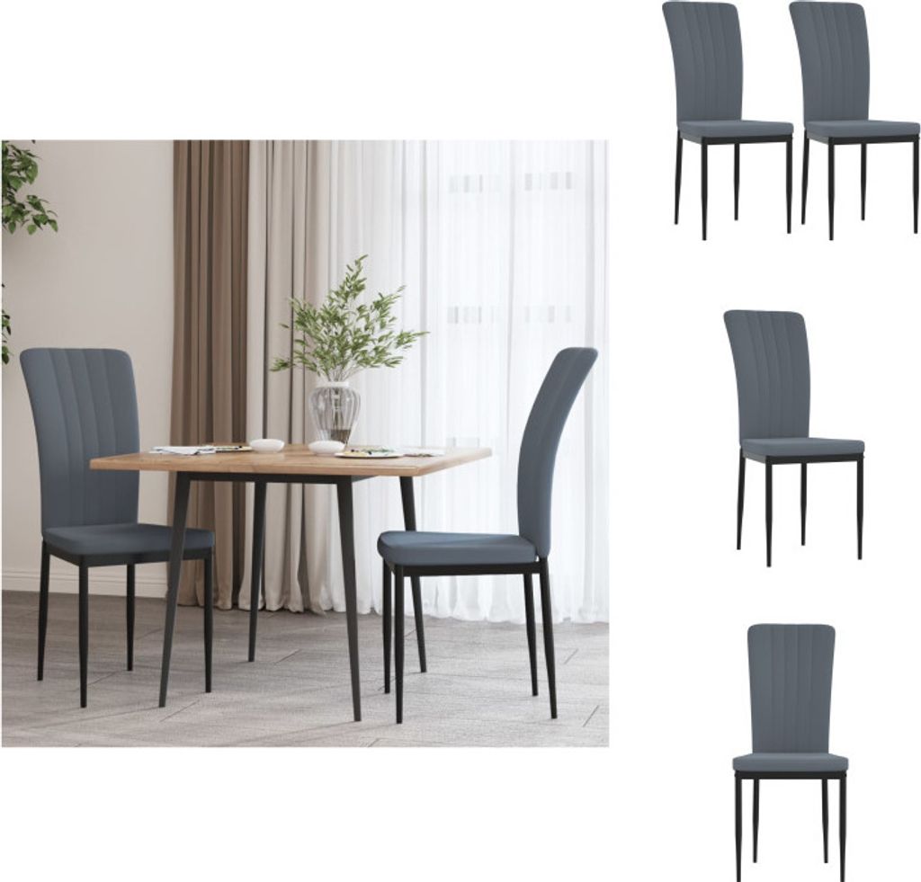 vidaXL Esszimmerstühle 2 Stk. Dunkelgrau Samt - Esszimmerstühle