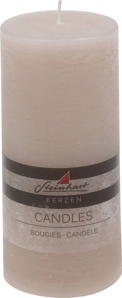 Stumpenkerze "Raureif" Taupe 150/68 mm Steinhart Kerzen in RAL-Kerzen Güte Qualität