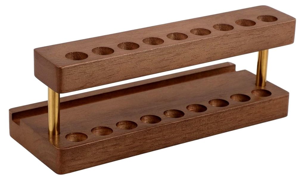 Farbregal aus massivem Holz mit Pinselhalter und Pigmentständer - Kompakter Organizer für Acrylfarben