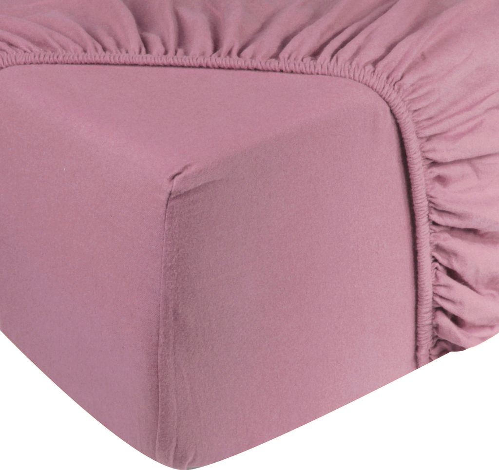DoubleDry Spannbettlaken Jersey 180x200cm - 100% Baumwolle - Spannbetttuch - 28cm Steg - Rosa