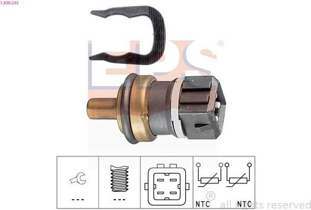 EPS 1.830.232 Kühlmitteltemperatursensor für VW Golf IV Schrägheck (1J1) Golf IV Variant (1J5) PASSAT Variant (3B5) Bora Limousine (1J2) Bora Va...