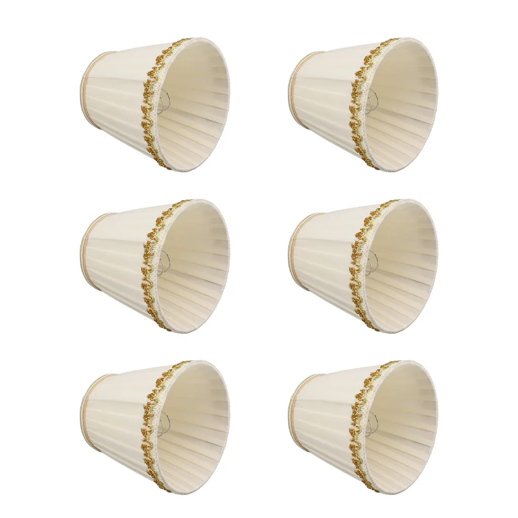 Abat-jour E14 en tissu pour lustre et lampe de table - Lot de 6 pièces