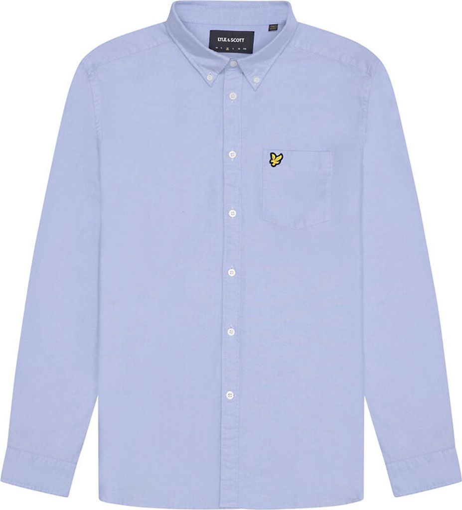 Lyle & Scott Plain Oxford Langarmhemd Blau S Mann Blau S