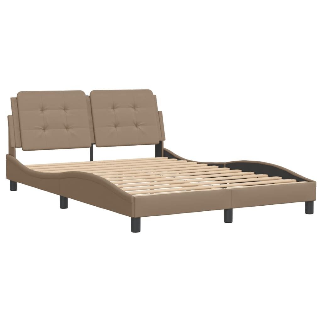 Best Möbel Bettgestell - ohne Matratze - "Zadar" Cappuccino-Braun 140x200 cm Kunstleder - Doppelbett A3208188