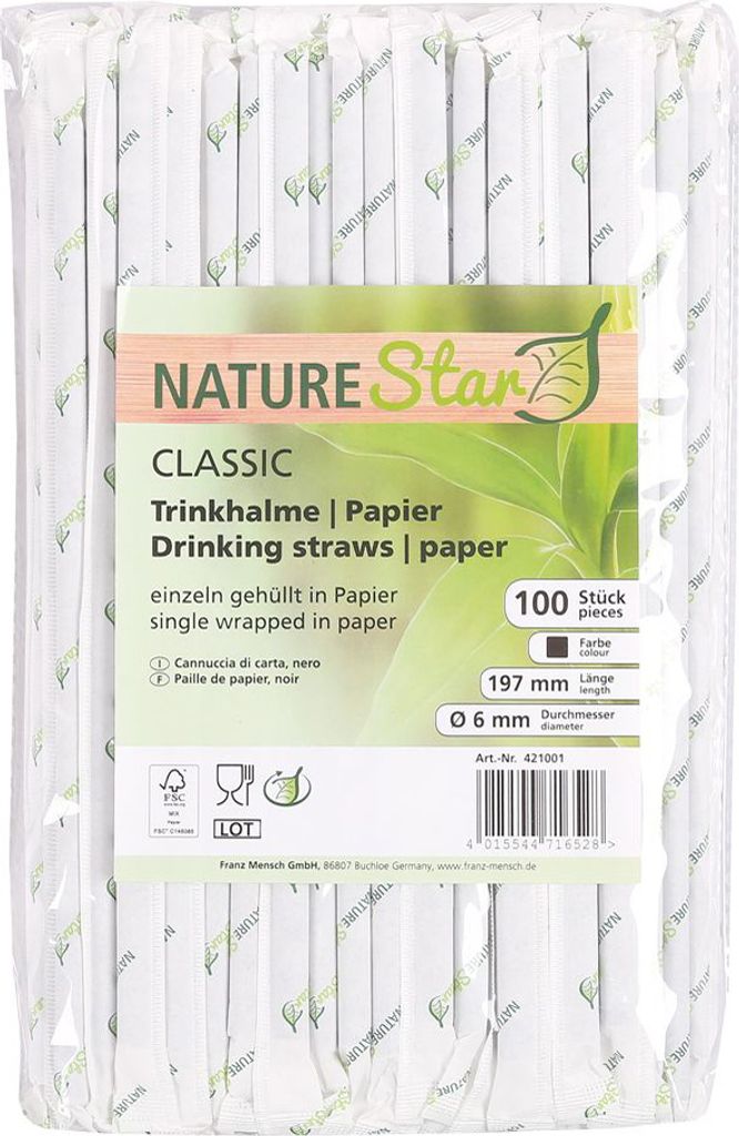 NATUREStar 421001 Ekologická papírová brčka na pití Obrázek produktu 